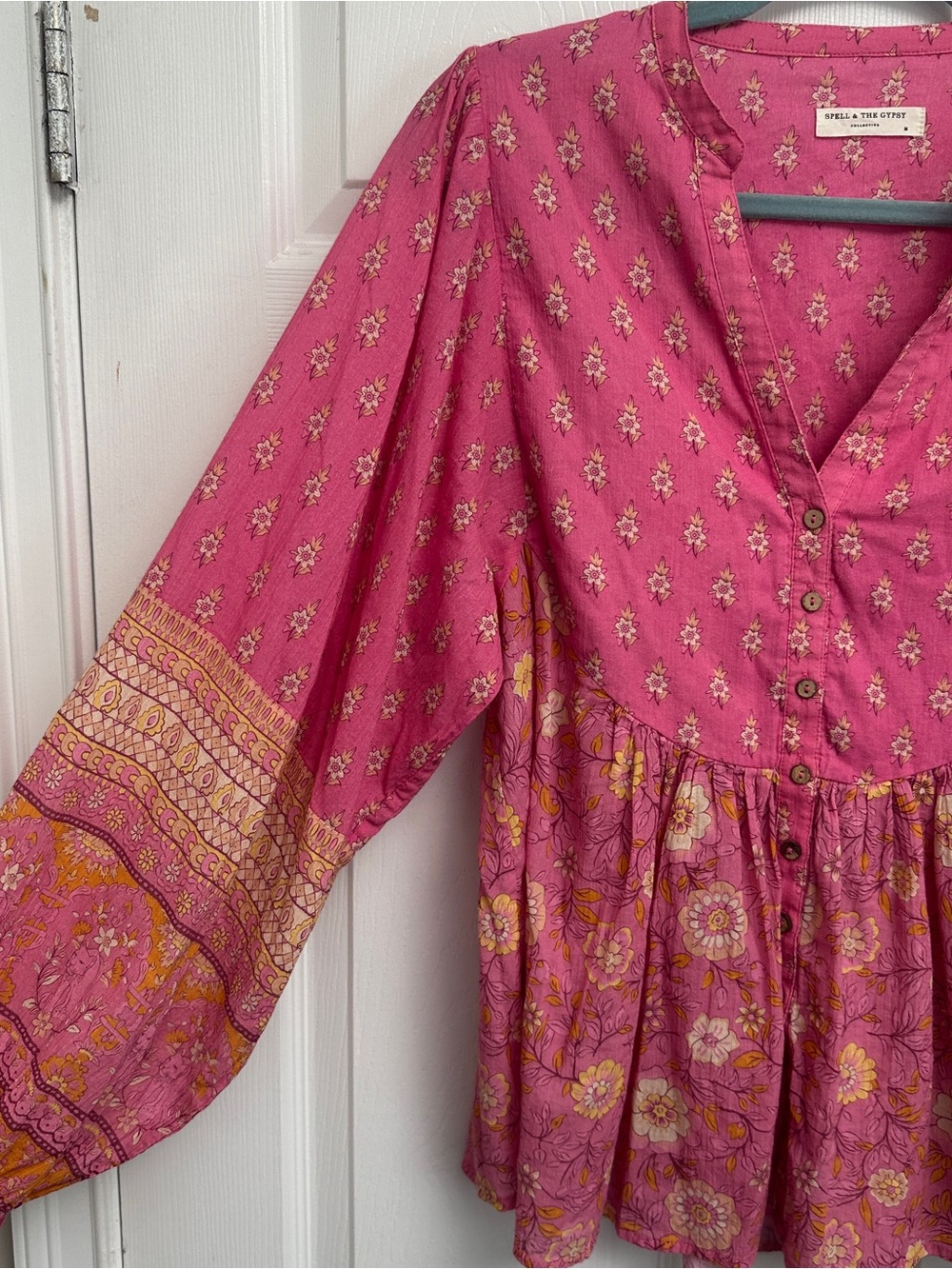 Spell Pink Printed Boho Beach Coverup - Picture 3 of 8